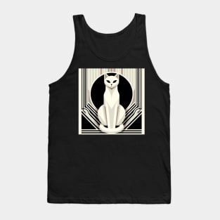 Modern Art Deco Cat - Contemporary Feline Elegance Tank Top